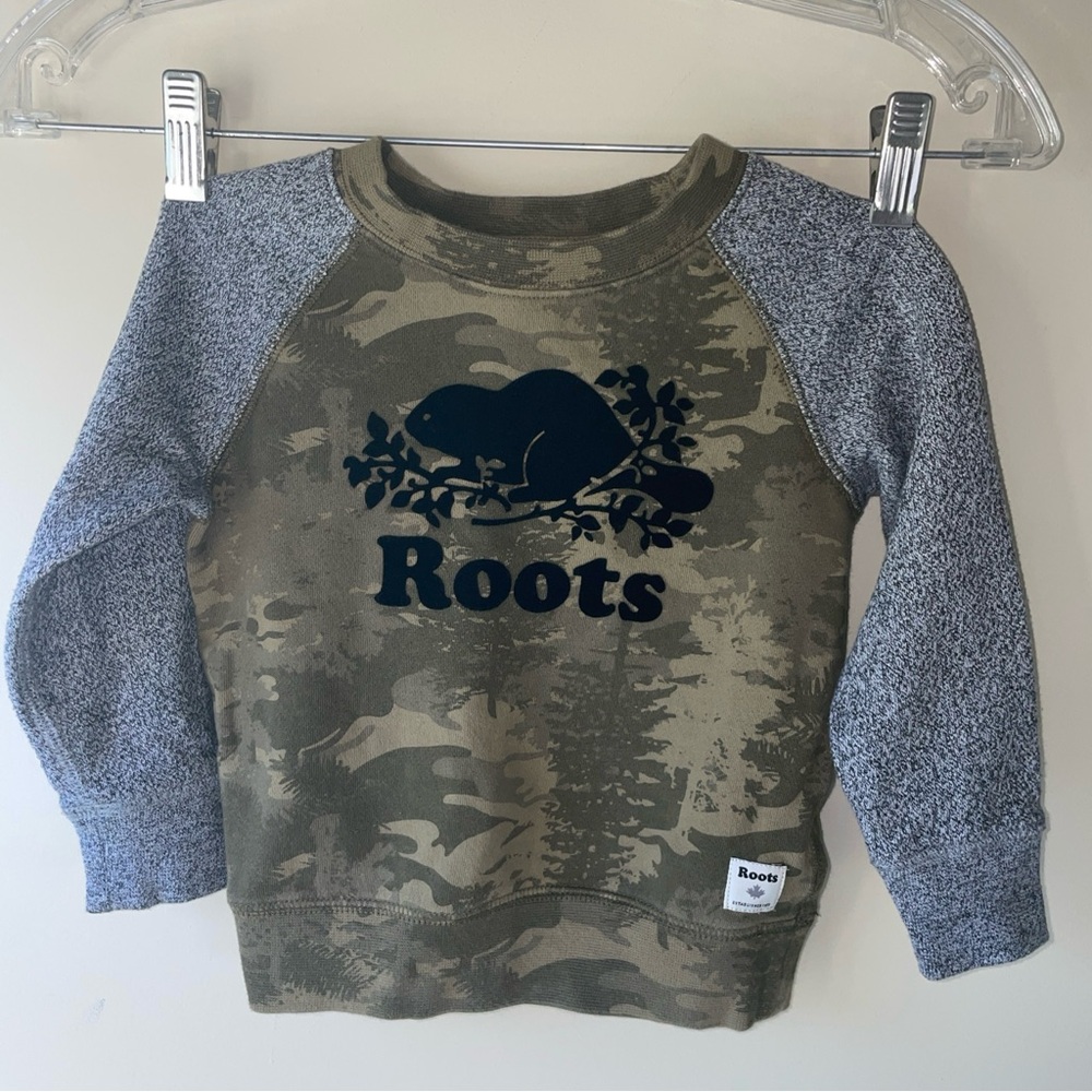 Roots Green and Gray Raglan Sweatshirt